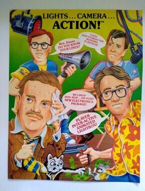Lights Camera Action Pinball Flyer Original Vintage 1989 Art 8.5" x 11" Retro
